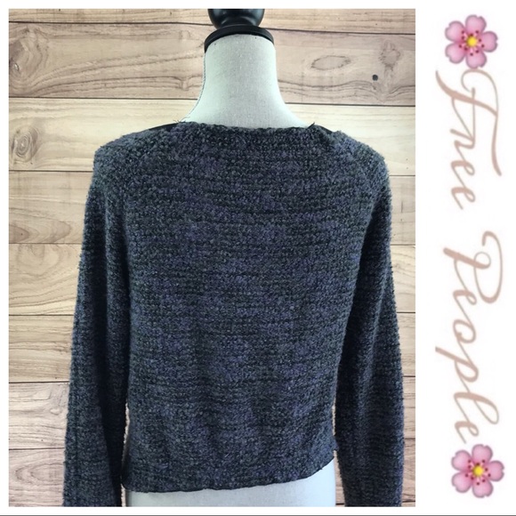 💕SALE💕Free People Gray/Lavender Tweed Sweater - Picture 2 of 8